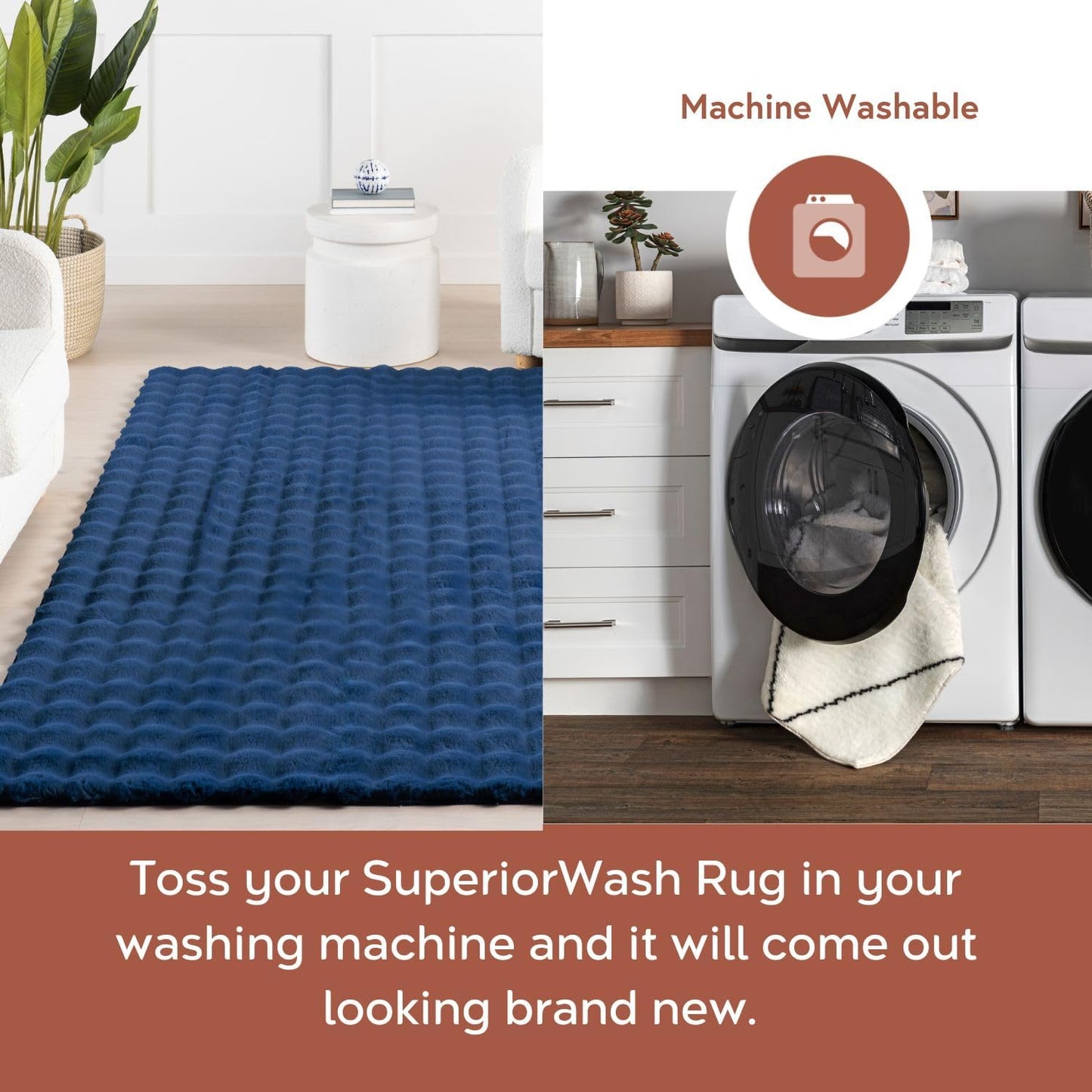 nuLOOM Jeni Checkered 2'6" x 8' Machine Washable Runner Rug for Living Room Bedroom Dining Room Entryway Hallway Kitchen, Navy