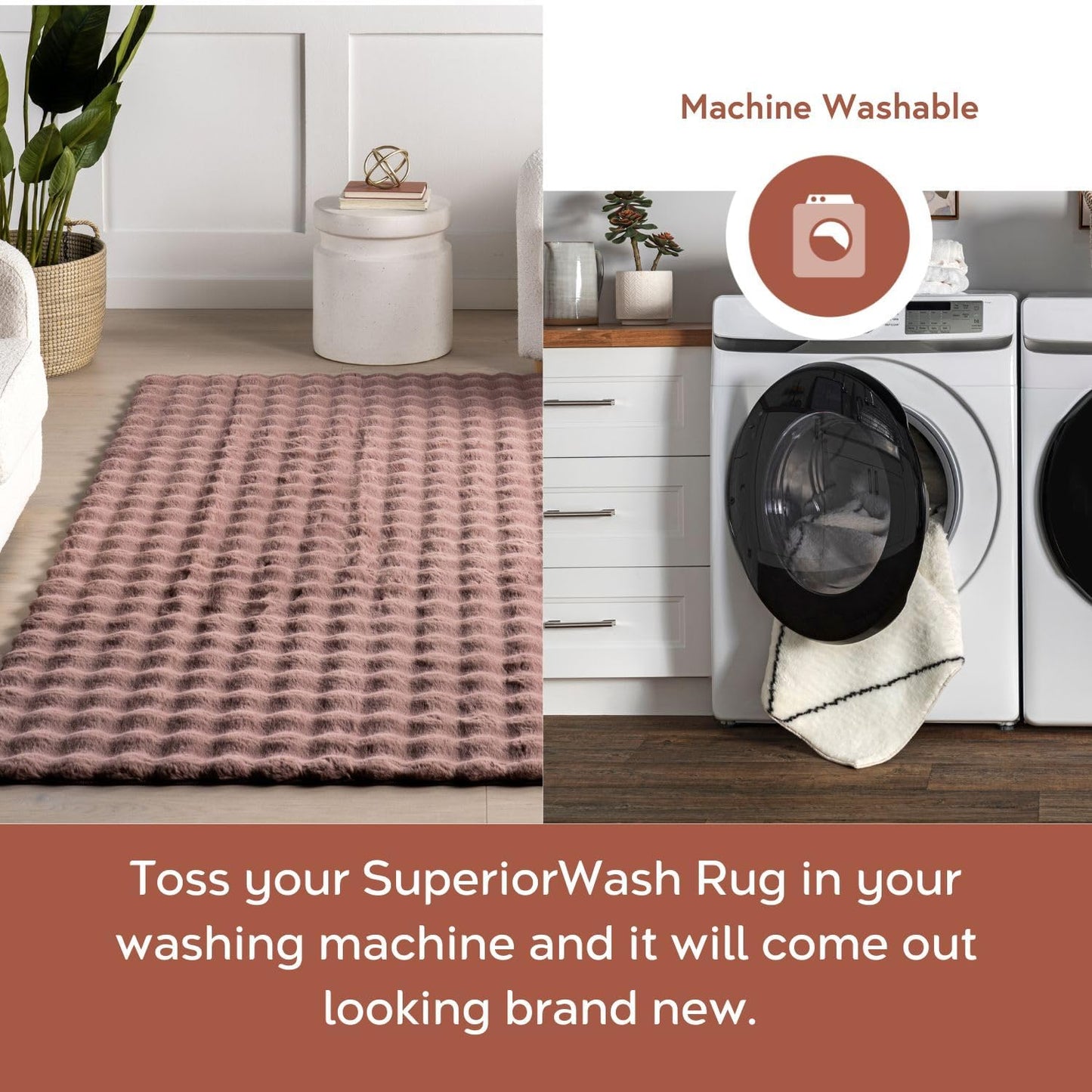 nuLOOM Jeni Checkered 7'6" x 9'6" Machine Washable Area Rug for Living Room Bedroom Dining Room Kitchen, Burgundy