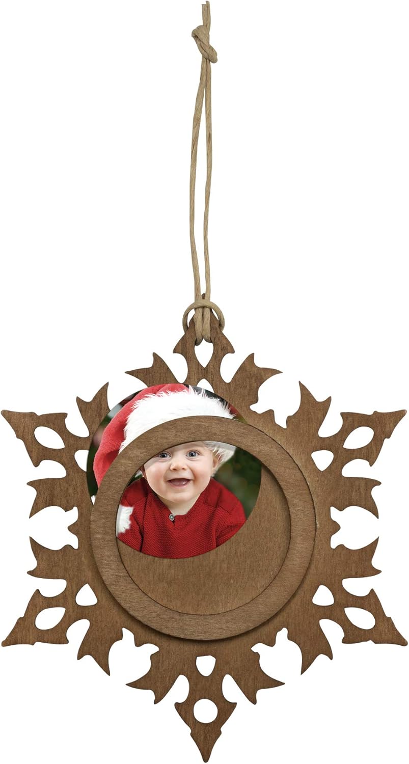 Wood Snowflake 1.5" Photo Ornament - Pack of 50