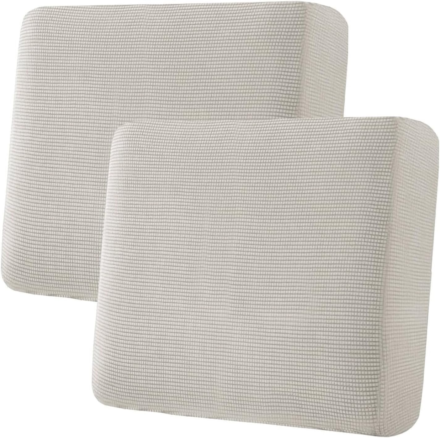 H.VERSAILTEX Super Stretch Individual Seat, Sofa Covers Couch , cushion covers Slipcover Sets Thick Jacquard Textured Twill Fabric (2 Piece Large Sofa cushion covers, Island Fossi)