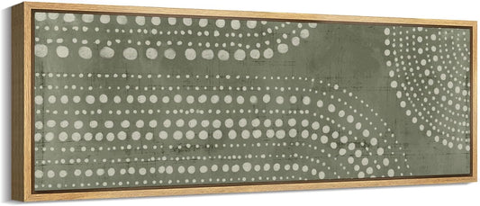 MUDECOR Large Framed Canvas Print Wall Art Abstract Dot Matrix Canvas Art in Olive Tones Antique Retro Fine Art Illustrations Decorative Colorful for Bedroom - 60"x20"