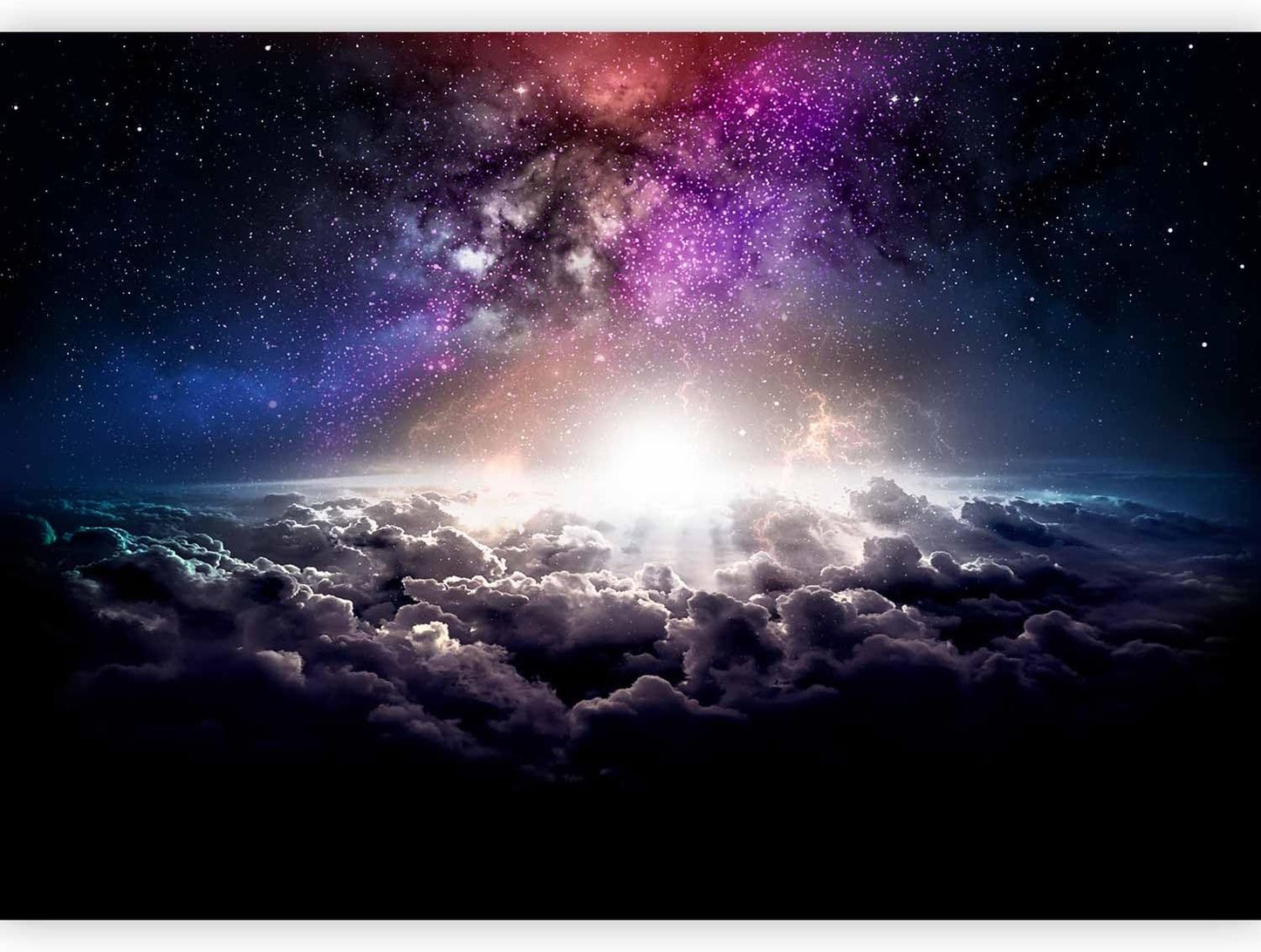 artgeist Wall Mural Galaxy 98x69 in - Non-Woven Wallpaper Fleece Wall Decor Photo Print Picture Image Design Home Mural Cosmos Sky Star Cloud Purple i-A-10009-a-a