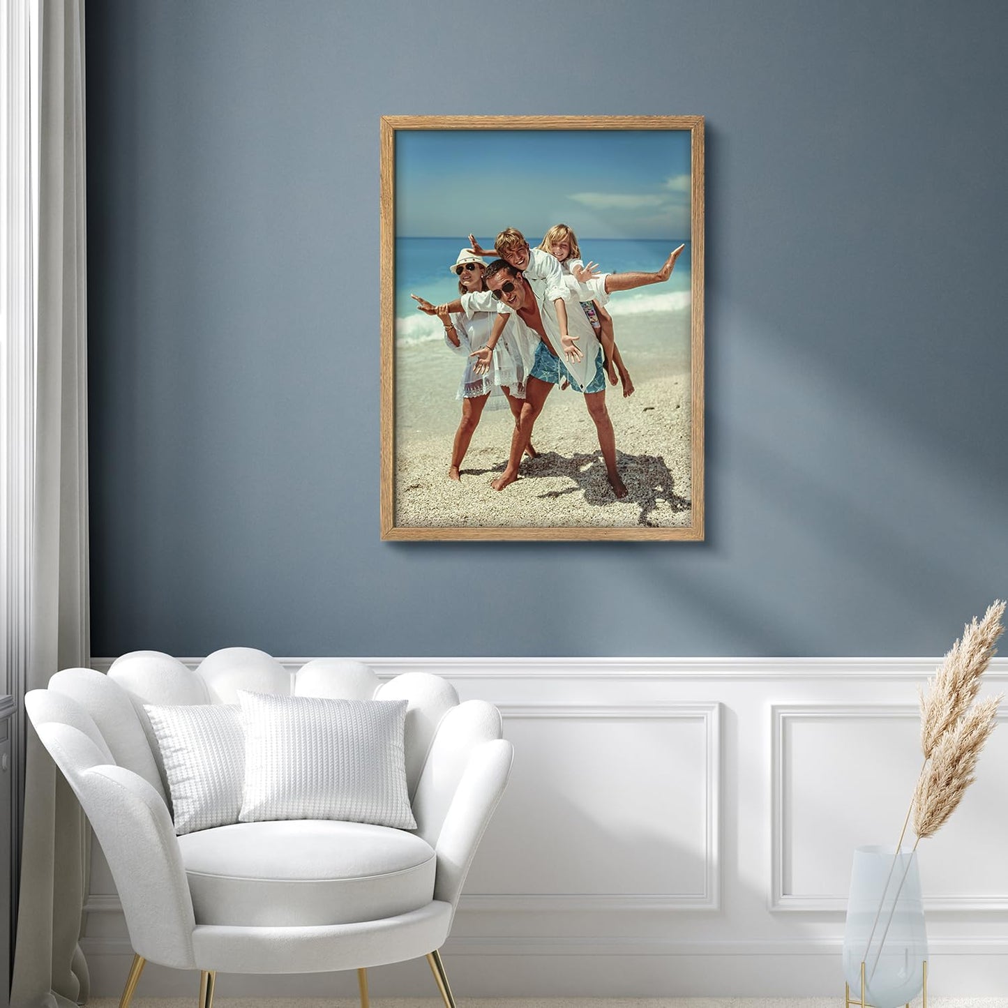 wall26 Custom Framed Poster Wall Art for Living Room, Bedroom Canvas Prints for Home Decoration Ready to Hang - 8"x10" Natural