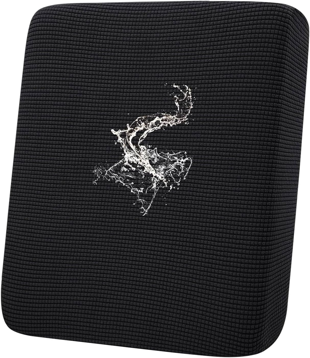 hyha Waterproof Couch Cushion Covers for Pets, Non Slip Sofa Seat Cover for Dogs Washable, Soft Thick Stretch Jacquard Fabric, Sofa Slipcovers with Elastic Bottom (1 Piece for Backrest M, Black)