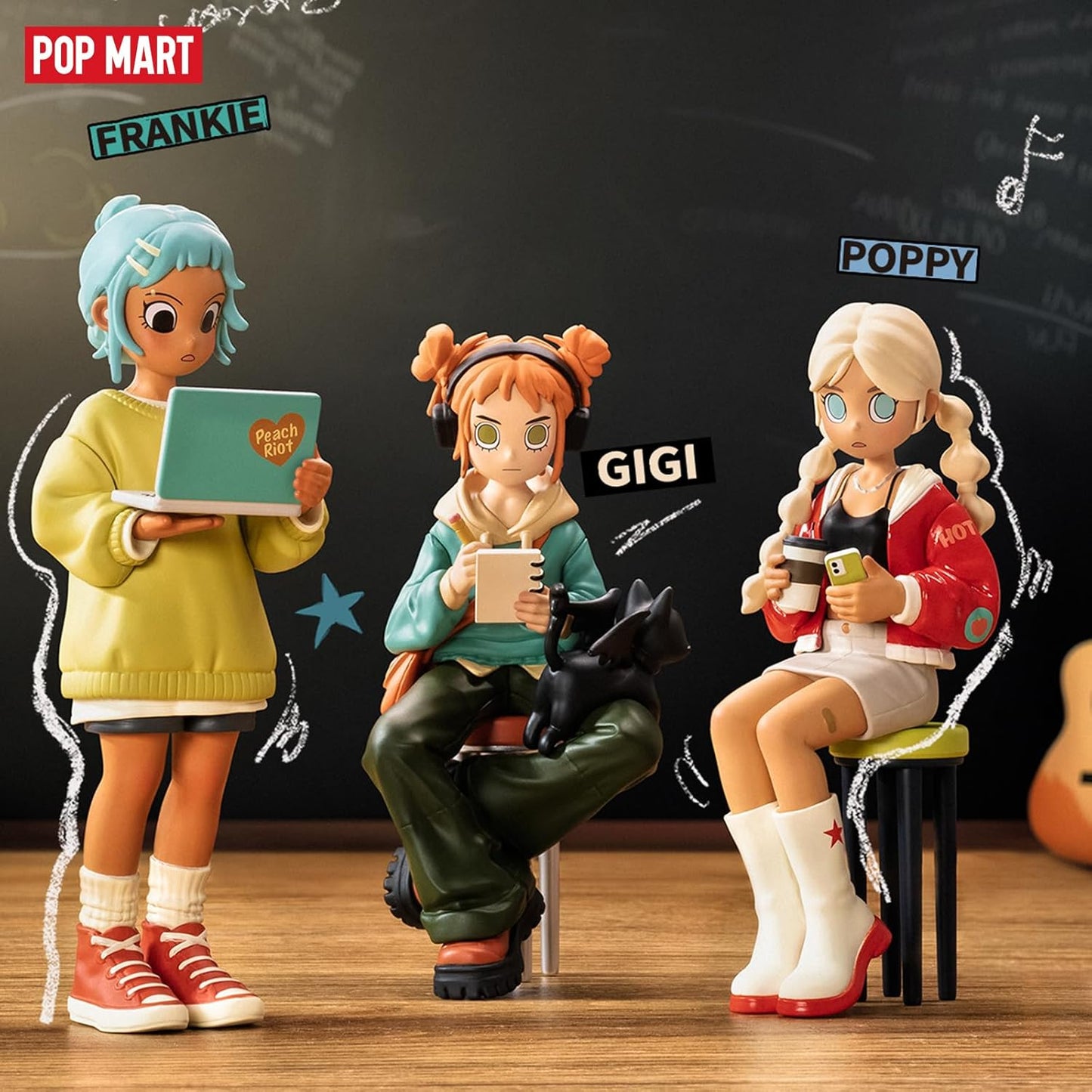 POP MART Peach Riot Rise Up Series Figures, Peach Riot Blind Box Figures, Random Design Action Figures Collectible Toys Home Decorations, Holiday Birthday Gifts for Boys and Girls, Single Box