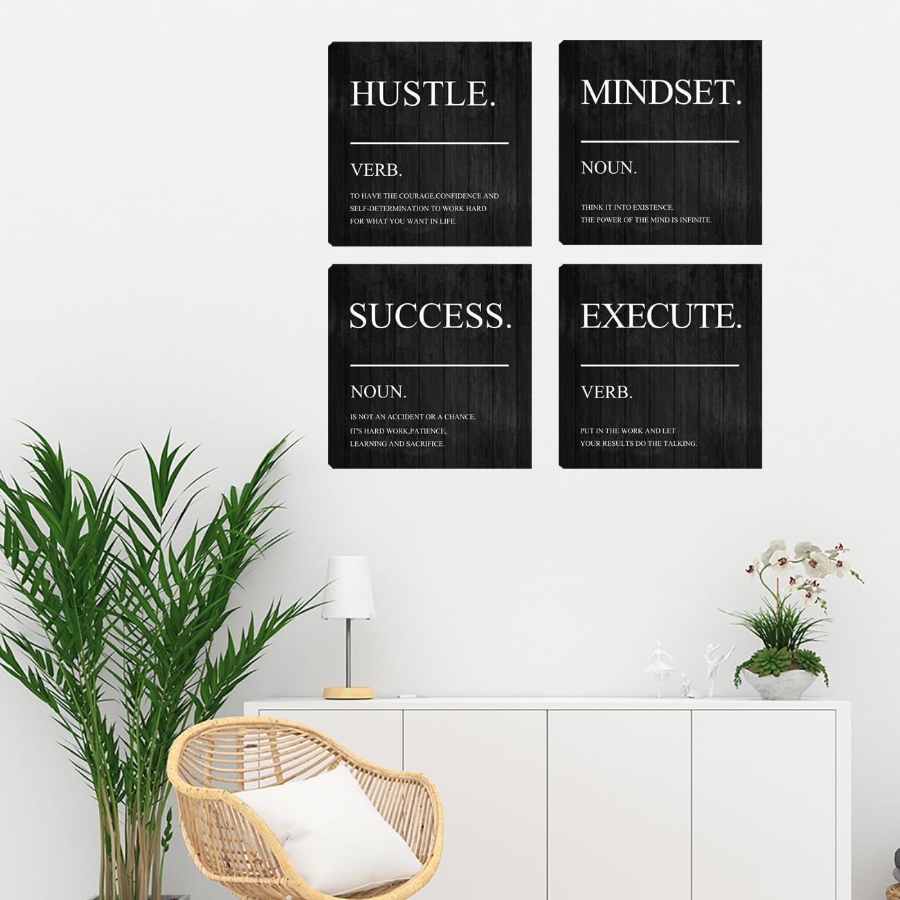 Motivational Wall Decor Canvas Framed Wall Art,Inspirational Office Quotes Canvas Home Decorations Wall Decor Artwork,Positive Quote Words Poster Wall Art for Company Living Room Bedroom 20”X20”X4