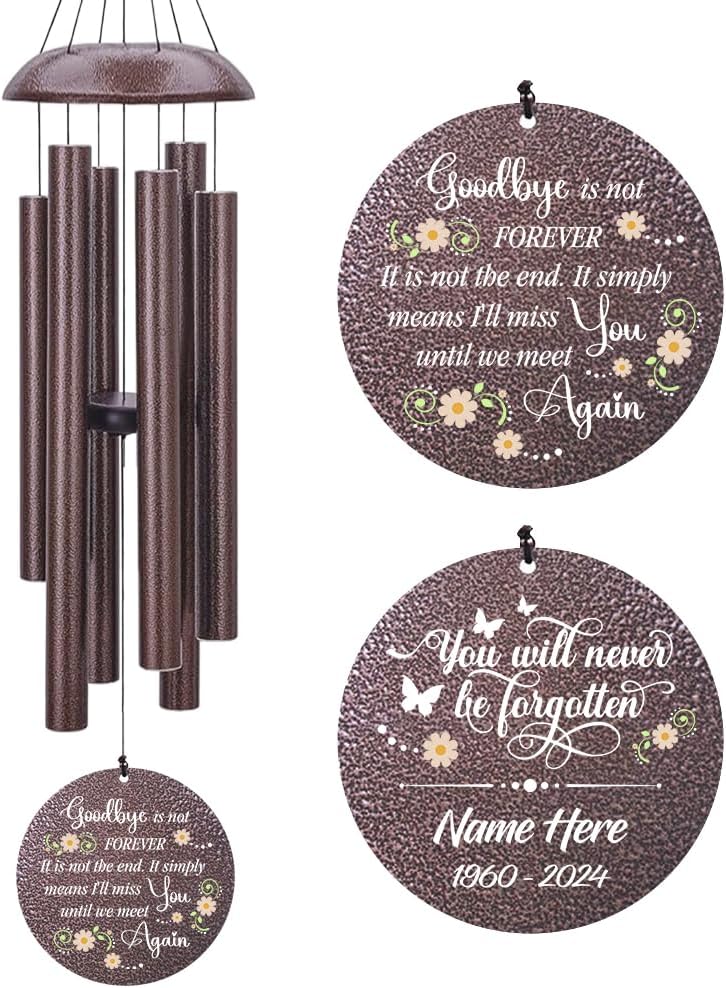 Personalized Sympathy Wind Chimes Gift, Memorial Wind Chimes, for Loss of Loved One Prime, Bereavement/Sympathy/Memorial Gift for Loss of Mother Father Husband Condolence Remembrance