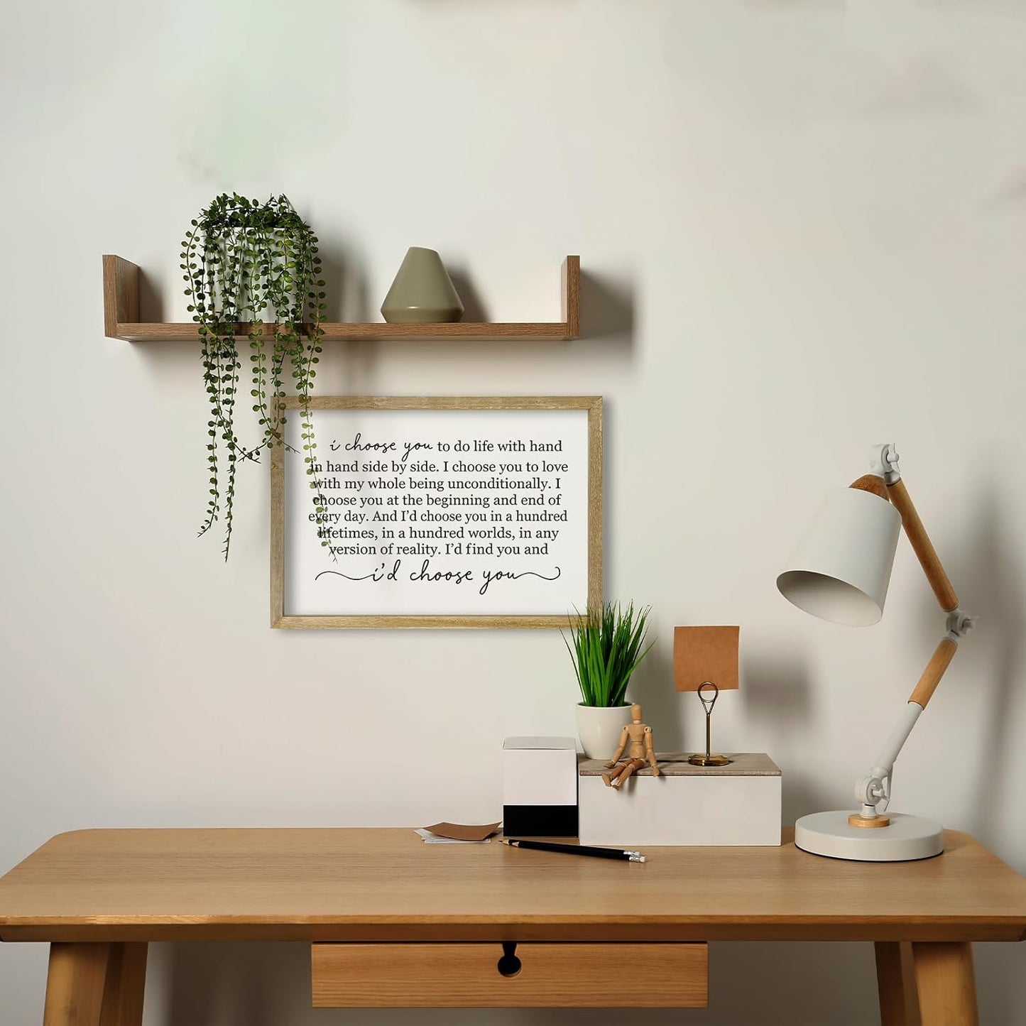 I Choose You To Do Life Sign Wall Decor 16X11 I Love You InchRomantic Marriage Art Wooden Framed Wall Hanging (Wood)