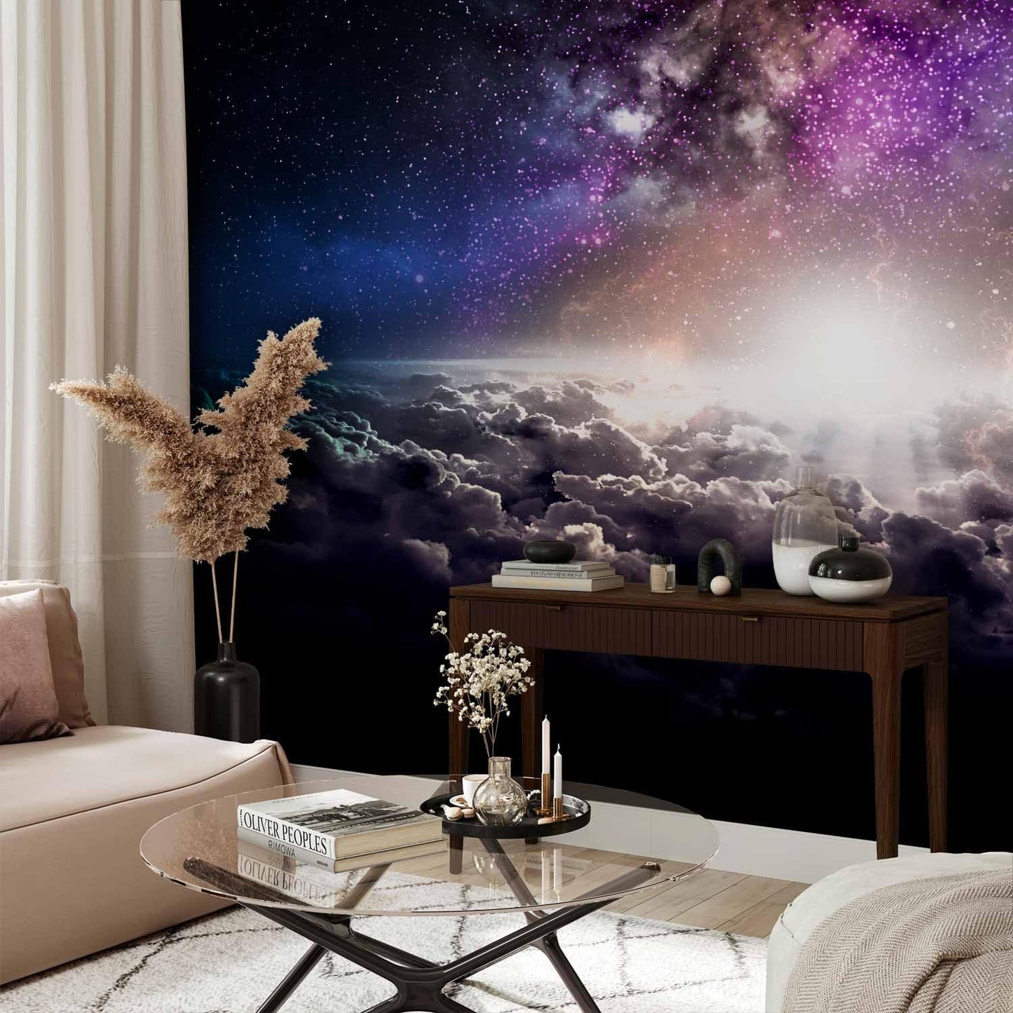 artgeist Wall Mural Galaxy 79x55 in - Non-Woven Wallpaper Fleece Wall Decor Photo Print Picture Image Design Home Mural Cosmos Sky Star Cloud Purple i-A-10009-a-a