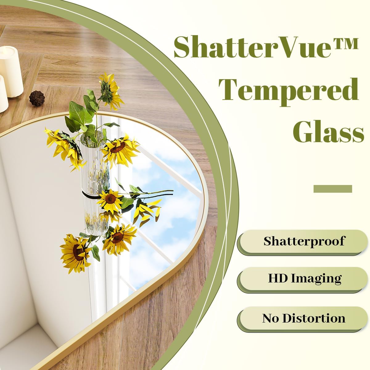 BEAUTYPEAK 20"x30" Arch Bathroom Mirror, Wall Mounted Vanity Metal Frame Mirror for Bedroom, Entryway, Living Room, Gold