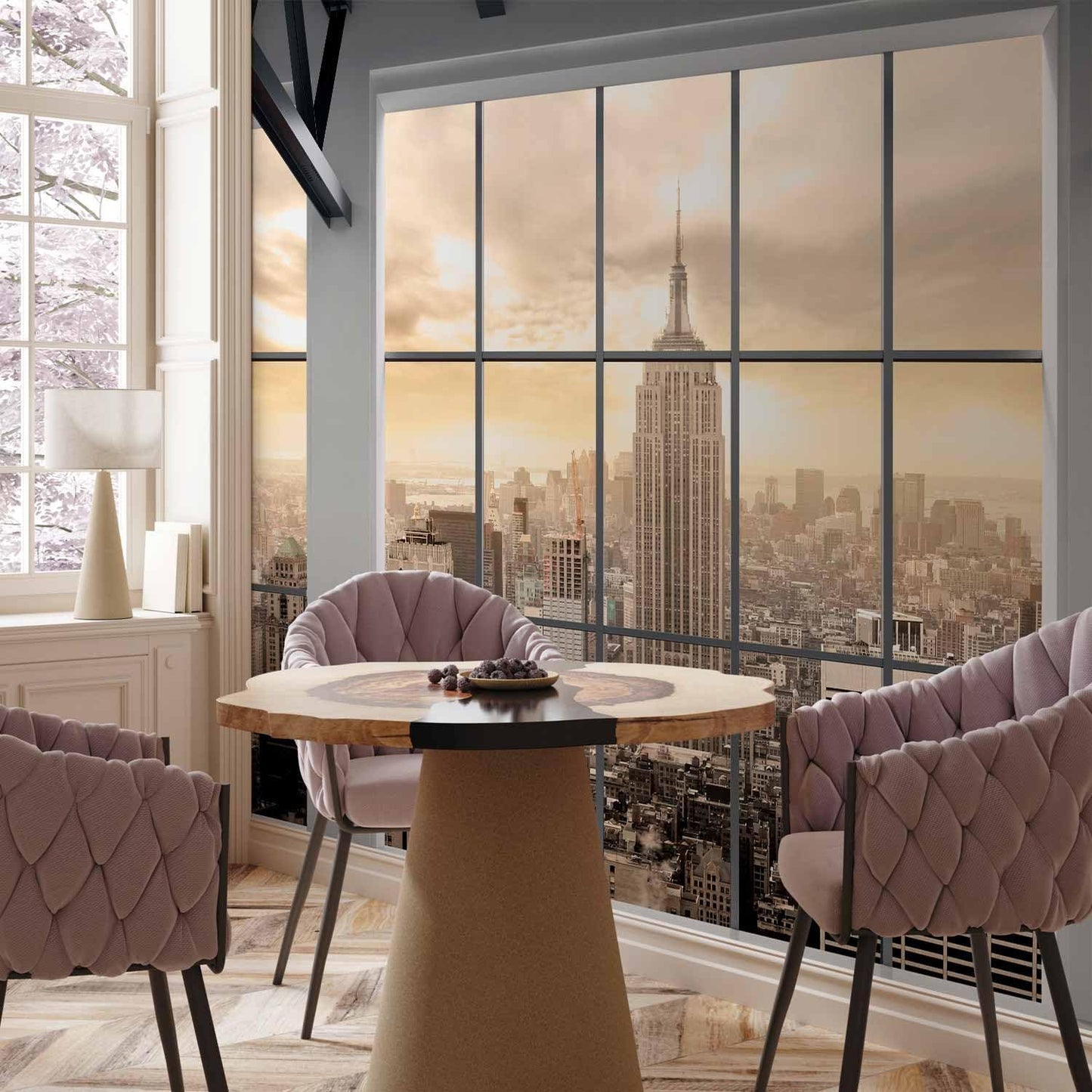 artgeist Wall Mural New York City 216x98 in - XXL Non-Woven Corner Wallpaper Fleece Angle Wall Decor Photo Print Picture Image Design Modern Window View Skyline Panorama c-A-0074-a-e