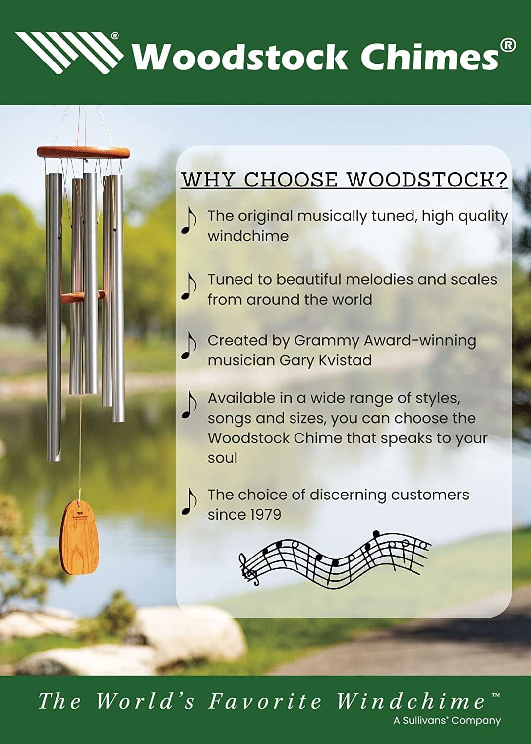 Woodstock Chimes Neptune Wind Chime for Outside 54" Large Verdigis, Deep Tone Sound for Outdoor Garden, Patio, Porch Decor, Encore Collection DCV54