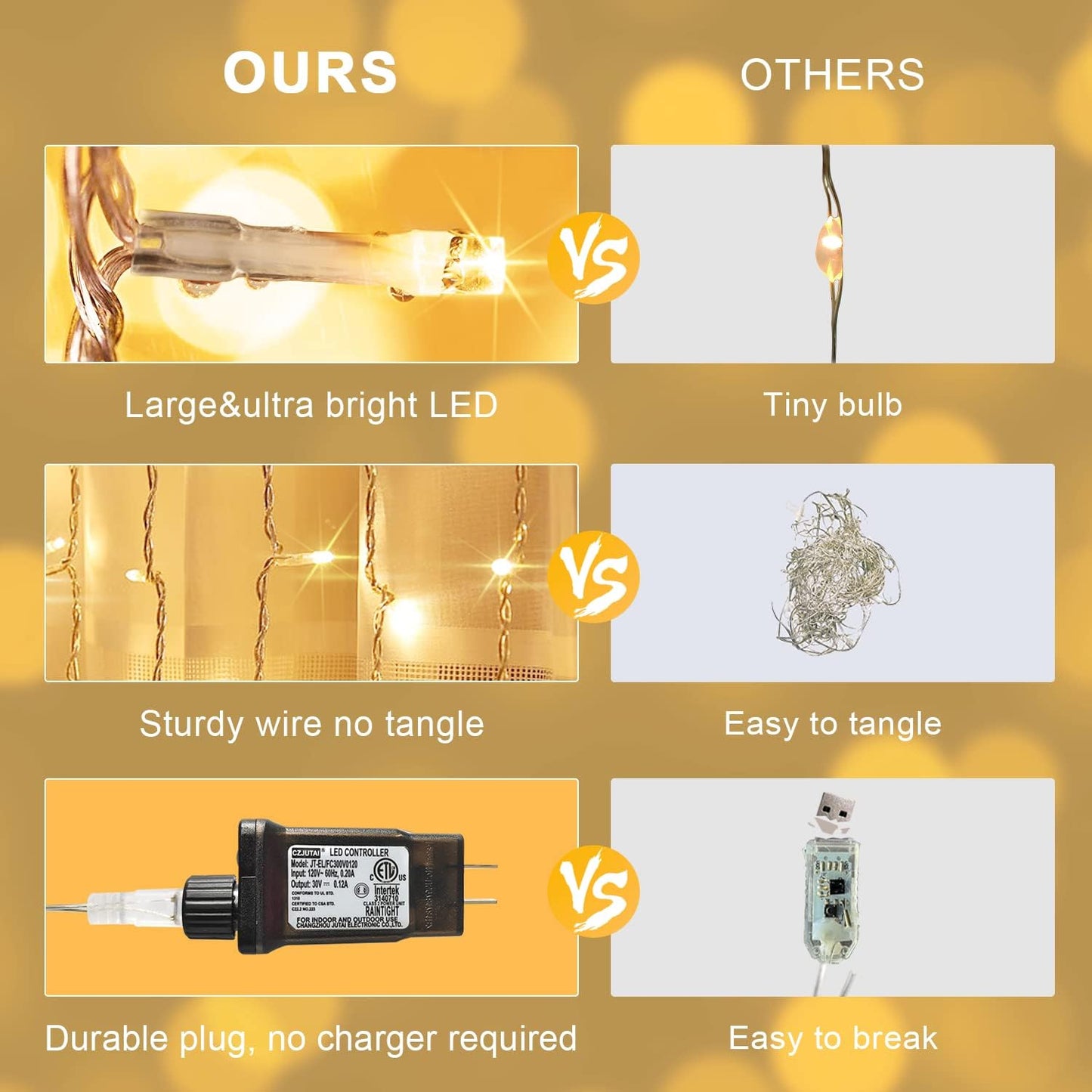 JMEXSUSS 300 LED Remote Control Curtain Lights, Plug in Fairy Curtain Lights Outdoor, Window Wall Hanging String Lights for Bedroom Backdrop Wedding Party Indoor Christmas Patio Dorm Decor, Warm White