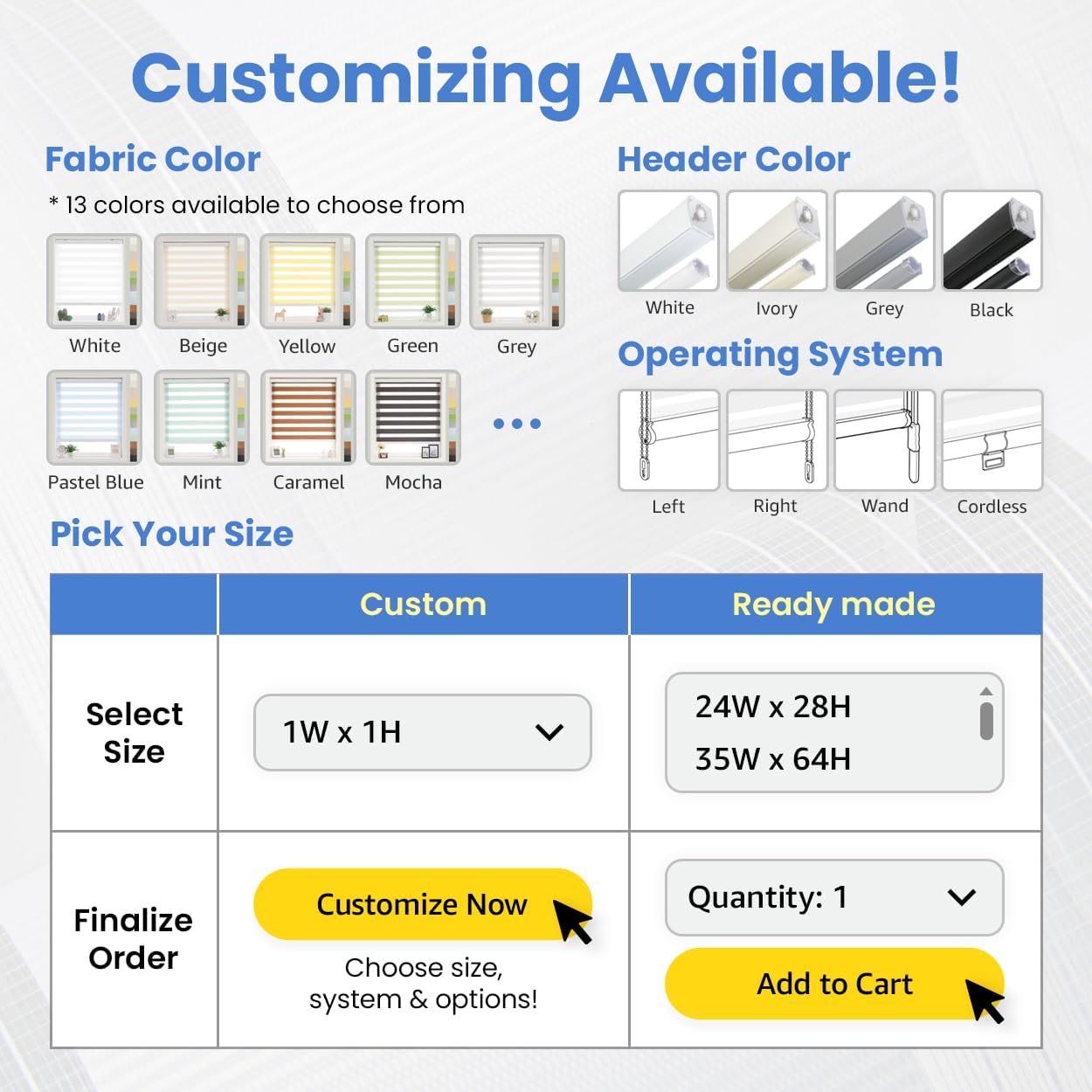 Foiresoft Standard Custom Zebra Roller Blinds for Windows [W10–105 x H10–115 Inch, Beige, Basic], Light Filtering Dual Layer Shades for Bedroom, Living Room, Office, 13 Colors