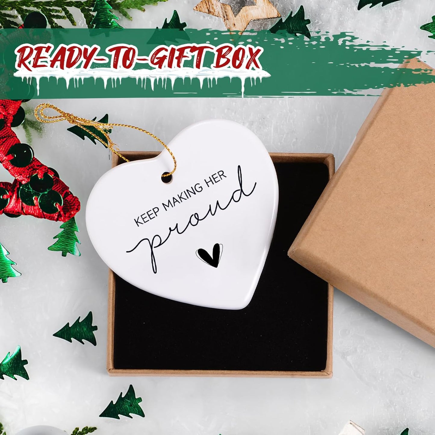 Personalized Keep Making Her Proud Ornament, Memorial Gifts for Loss of Mom Grandmother, Sympathy Gifts for Loss of Loved One, Bereavement Gift Ideas Grief Memorial Gift Christmas Ornament