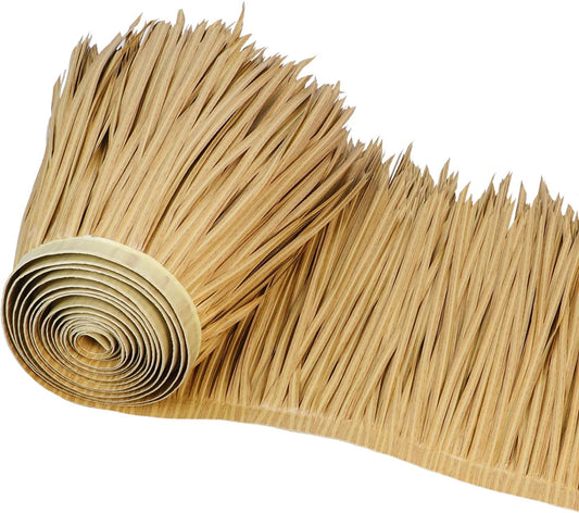 198'' x 16" Tiki Straw Roof Thatch –Mexican Style Artificial Palm Thatch Rolls,Tiki Bar Hut Grass Duck Boat Blinds Grass Runner Rolls Palapa Thatch Roofing for Garden Patio Umbrella Covers Fence Party