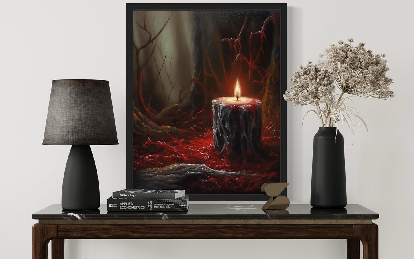 Gothic Candle Poster Art Print, Halloween Scary Vintage Wall Art Academia Spooky Painting Decoration for Horror Prints, Posters Bedroom Decor 89 (Gothic Candle, 16 x 20 inches, Unframed)