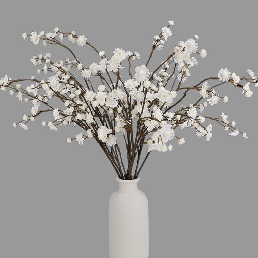 Geegoods 10 Stems White Faux Flowers for Vase – Real Touch Artificial Baby Breath Branches Long Stem for Tall Vase Indoor Home Table Centerpieces Decoration