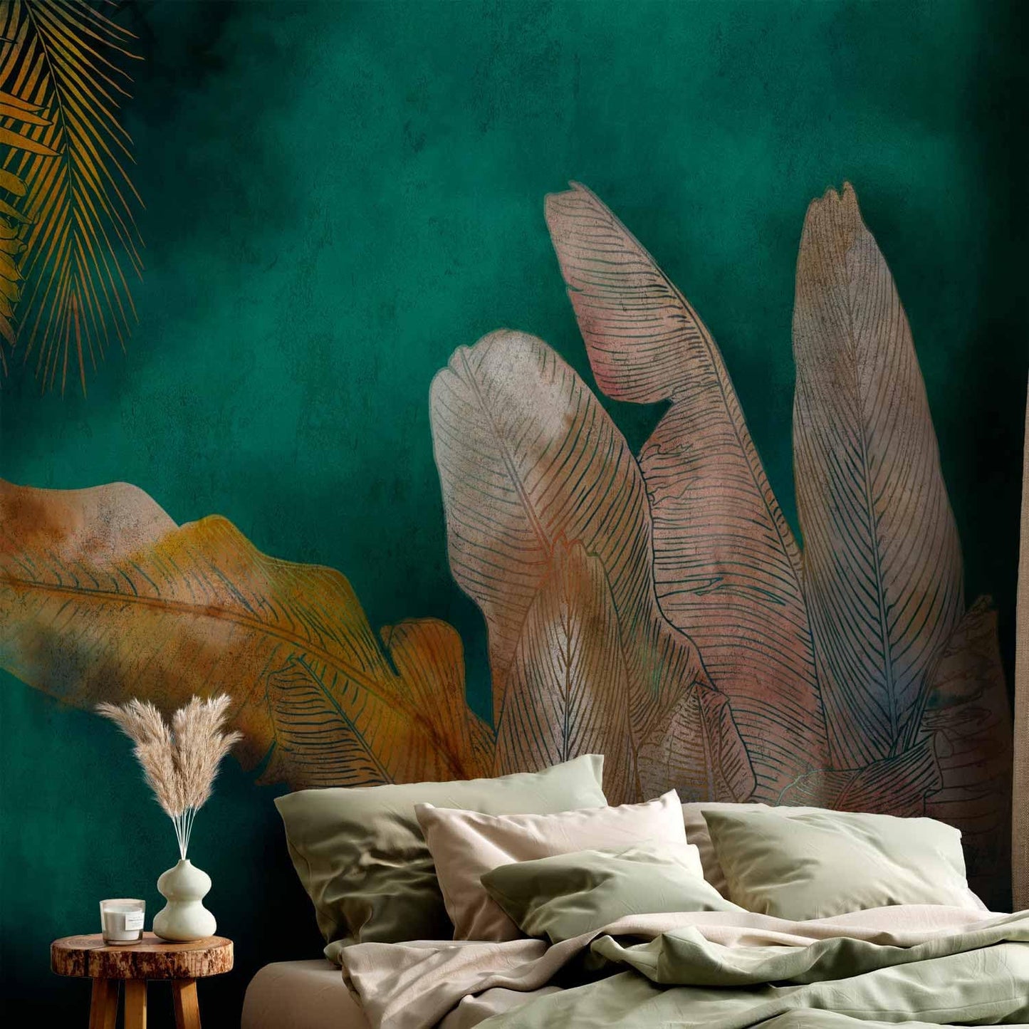 artgeist Wall Mural Jungle 138x101 in - XXL Non-Woven Wallpaper Fleece Wall Decor Photo Print Picture Image Design Leaves Green Yellow Nature b-A-0825-a-a