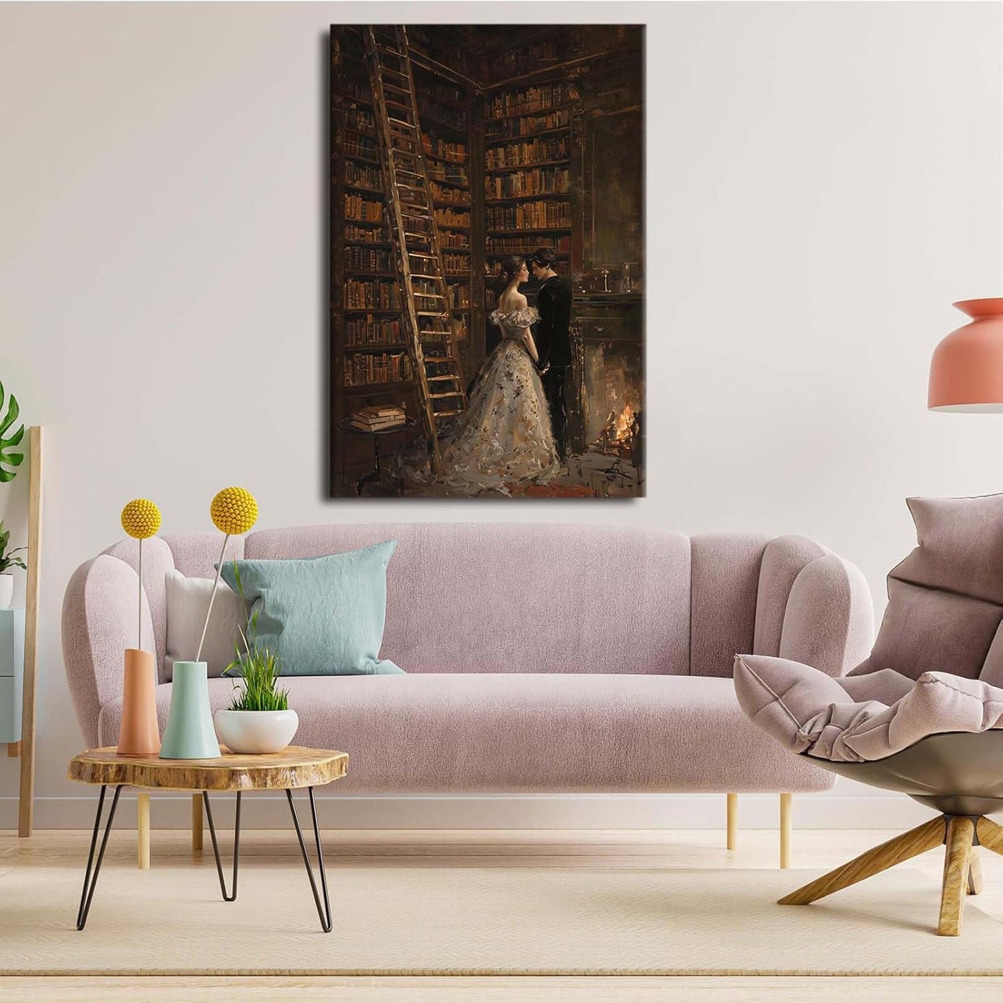JFHCQJPK Gothic retro library scene decoration melancholy calm art college style wall aesthetic antique style home decoration suitable for bedroom living room20x30in Frameless