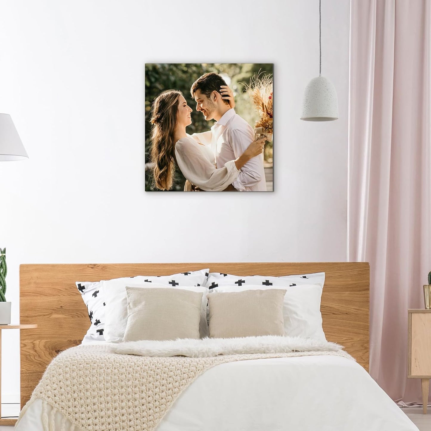 WayToLight Custom Canvas Prints with Your Photos Framed Personalized Picture Canvas Prints Wall Art Ideal for Home Decor Christmas Family Gifts (12" x 12")