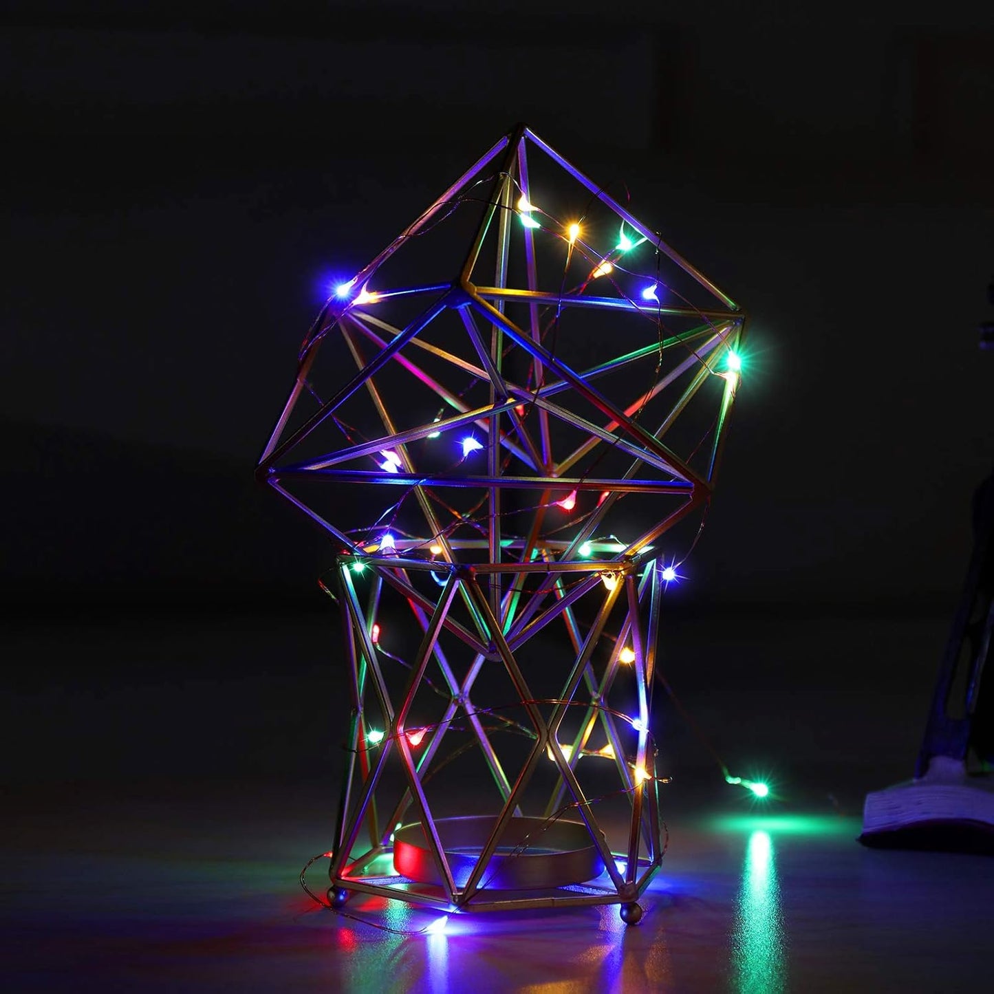 Led Fairy Lights Battery Operated, 2 Packs Mini Battery Powered Copper Wire Starry Fairy Lights for Bedroom, Christmas, Parties, Wedding, Centerpiece, Decoration (5m/16ft Multi-Colored)