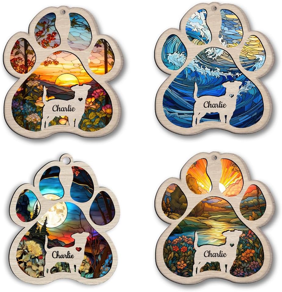 Personalized Great Pyrenees Suncatcher Dog Memorial Gifts, Custom Great Pyrenees Ornament Christmas Tree, Pet Remembrance Gift, Loss of Dog Sympathy Gift, Pets Memorial Ornament, Pet Loss Suncatcher