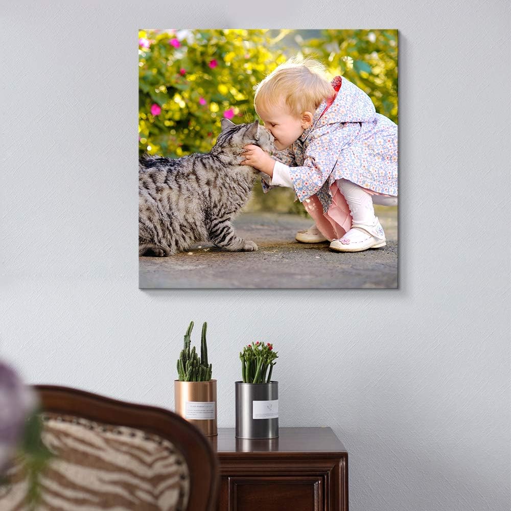NWT Custom Canvas Prints with Your Photos for Pet/Animal, Personalized Canvas Pictures for Wall to Print Framed 12x12 inches