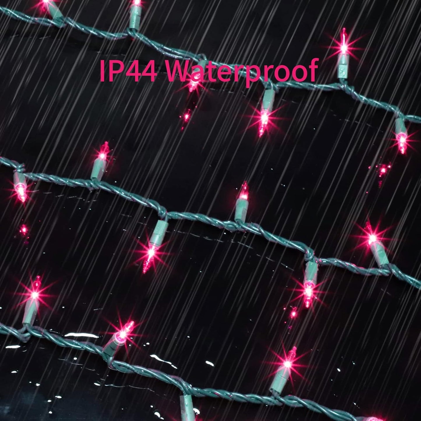 Green Wire, Pink Incandescent Bulb 300 Mini String Lights for Indoor Christmas Tree Garland Birthday Wedding Party Festival Decoration