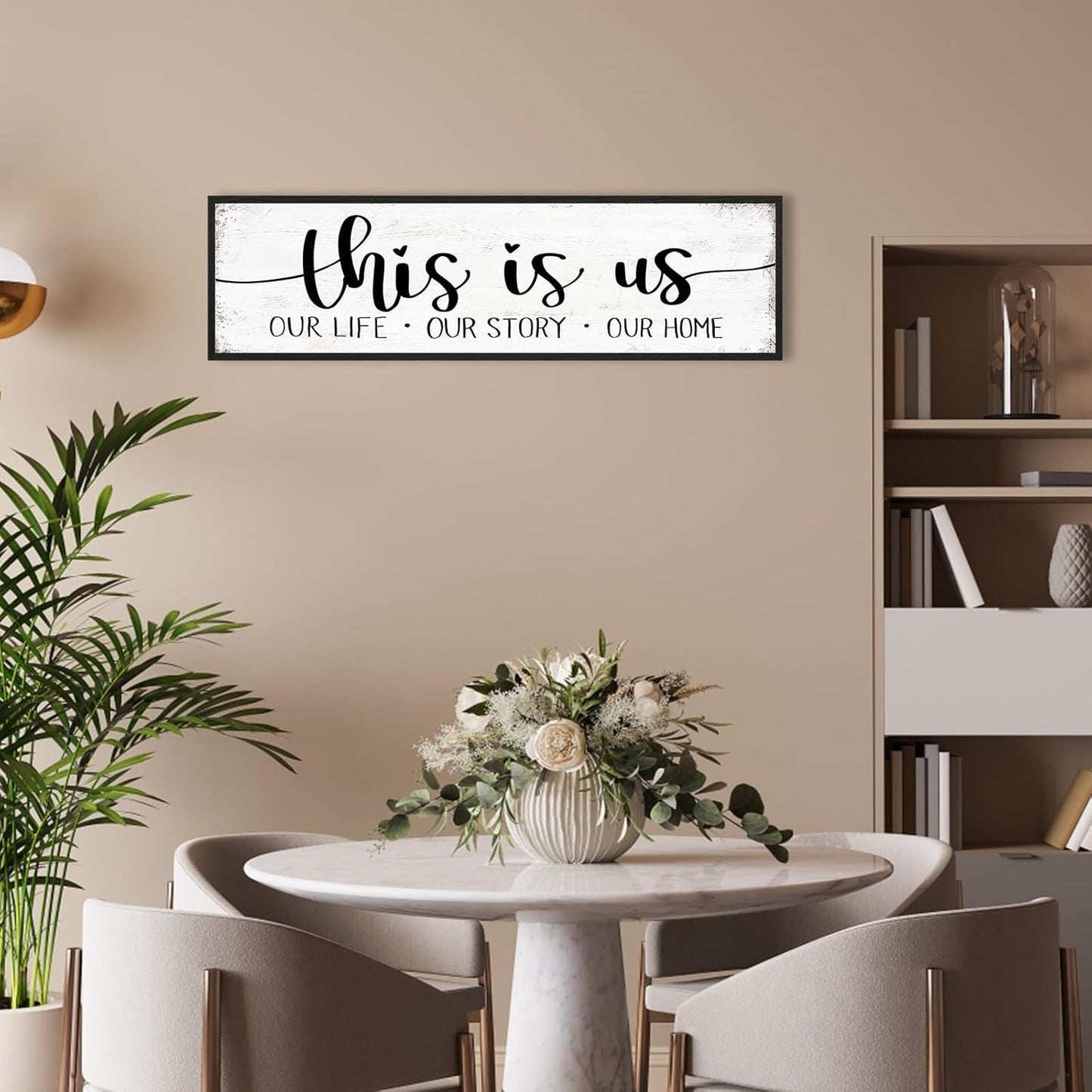 This Is Us Sign Wall Decor: Family Signs for Home Decor Living Room Wall Art Framed 16"x48"Large Farmhouse Rustic Home Sign Wall Decor Above Bed,Country Wall Plaques Hanging Master Bedroom Decor