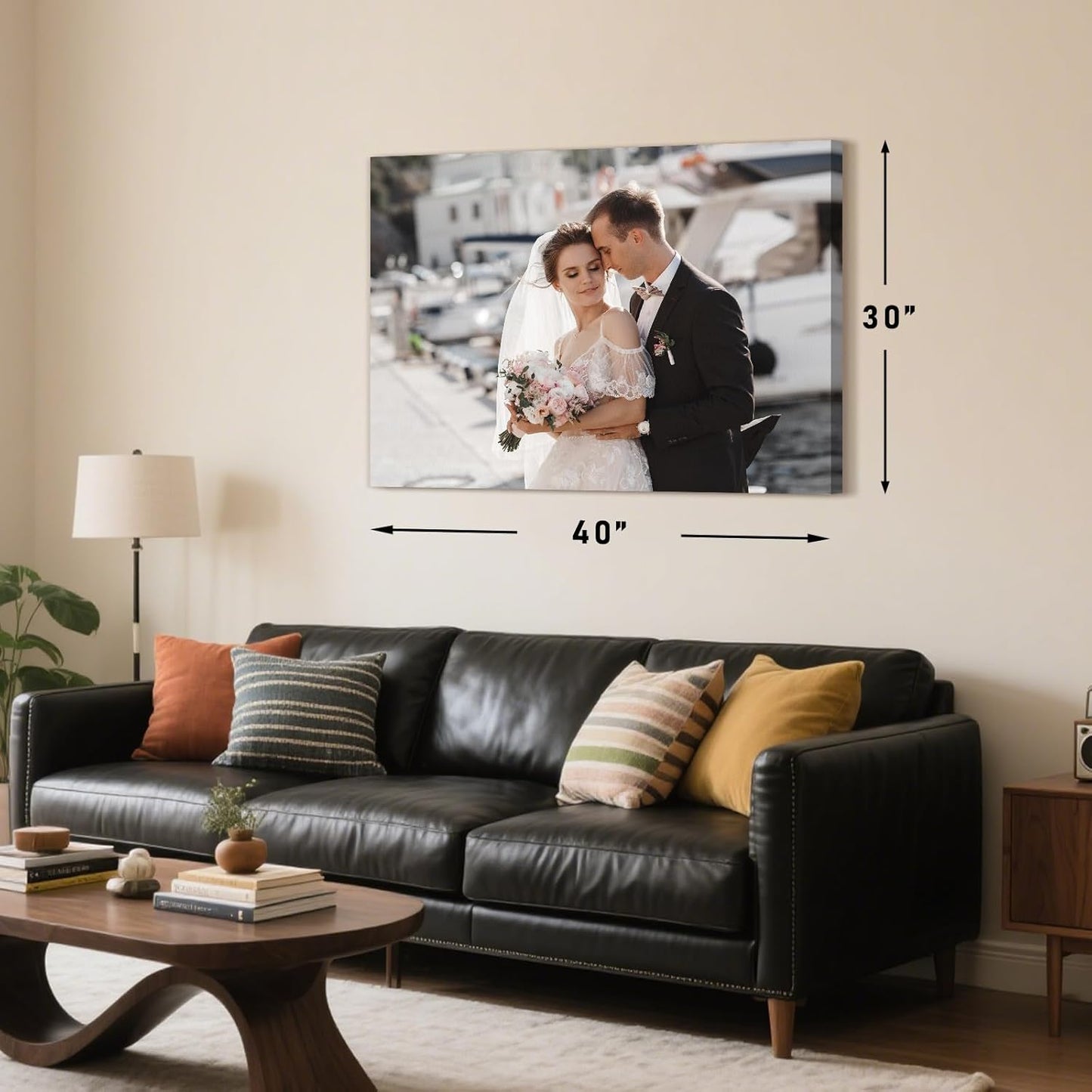 Personalized Custom Canvas Prints with Your Photos & Text, Customized Picture Print, Transform Own Images Into Framed Wall Art Digitally Printed Photo to Canvas, Keepsakes Gifts for Family 24x18’’