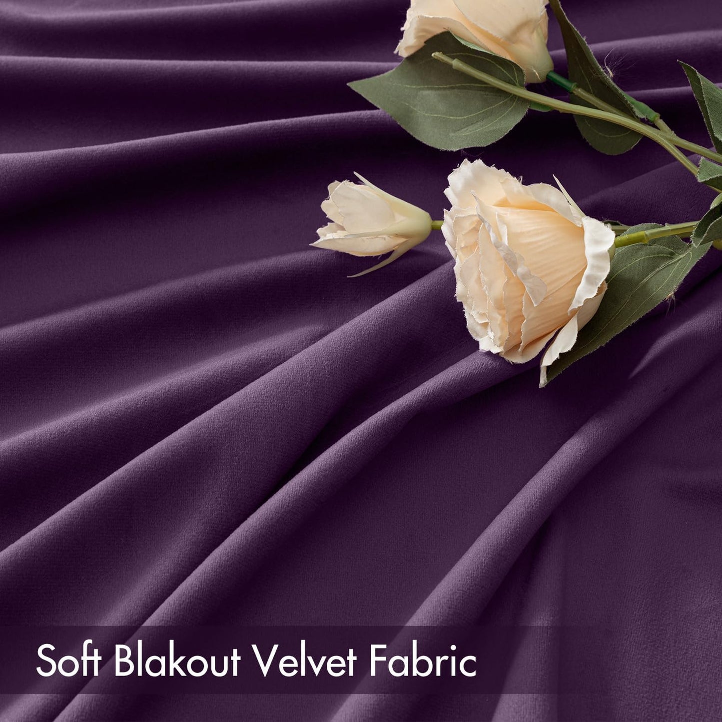 MIULEE Purple Velvet Curtains Thermal Insulated Blackout Curtain Drapes for Bedroom Living Room Darkening 84 Inches Long Curtains Panels Rod Pocket Set of 2