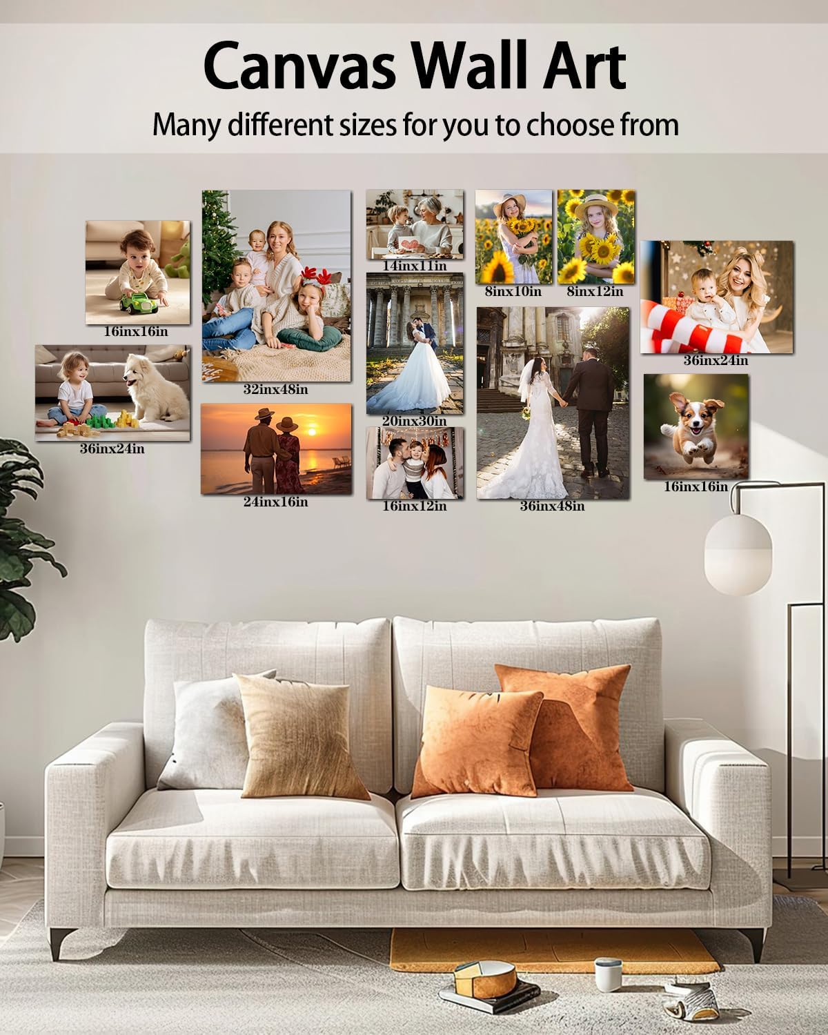 AbcCustomize Custom Canvas Prints,Transform Your Memories into Beautiful Art with Personalized Photo on Canvas,Personalized Canvas Wall Art for Home Decor, Gifts, and Keepsakes