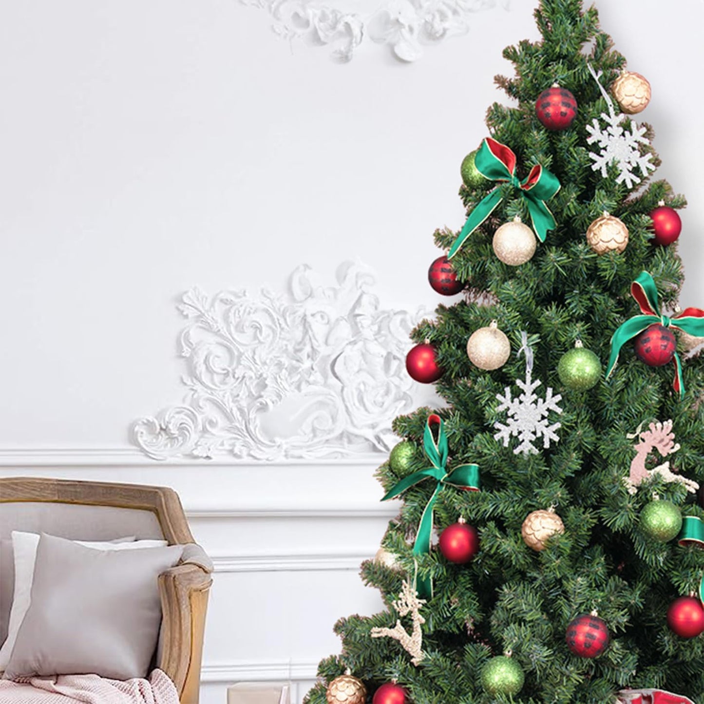 Every Day is Christmas Ornaments, Shatterproof Christmas Tree Ornament Set, Christmas Balls Decoration 35 Count (2.75"/70mm, Garden Country Woodland)