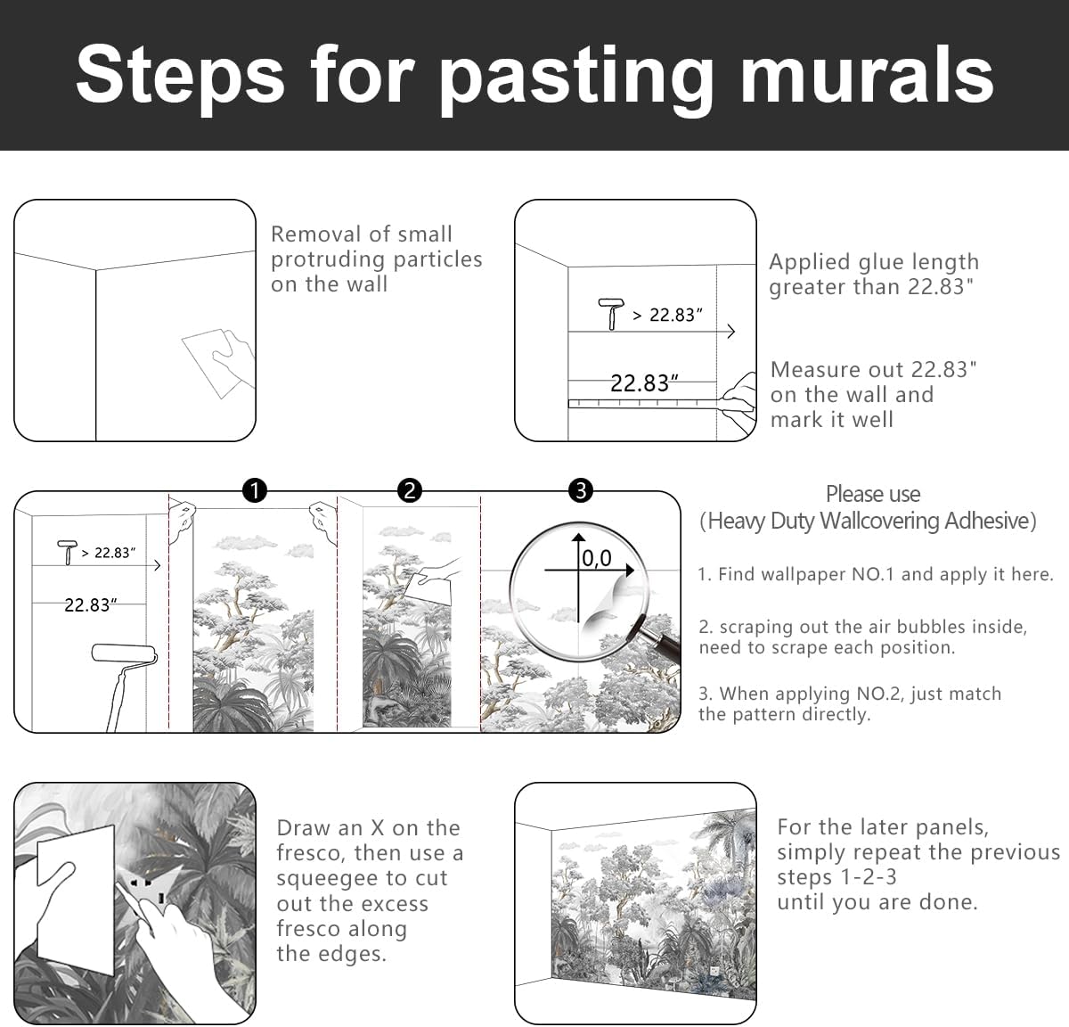 -Tropical Rainforest Botanical Grey Jungle Forest Fabric Wallpaper Living Room Palm Leaf Plant Bedroom Bathroom Large Wall Mural- 160"x108"（ not Peel and Stick）