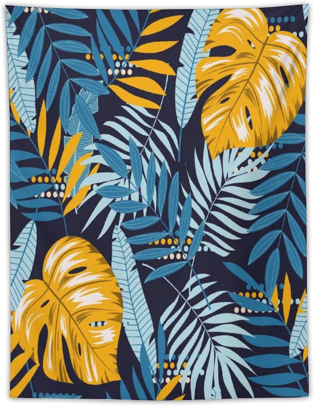 ICMOLYYENLO Palm Leaf Tapestry Wall Hanging, Tropical Leaves Plant Jungle Green Hawaiian Art Home Decor for Guest Bedroom Living Room Dormitory 60x60 Inch