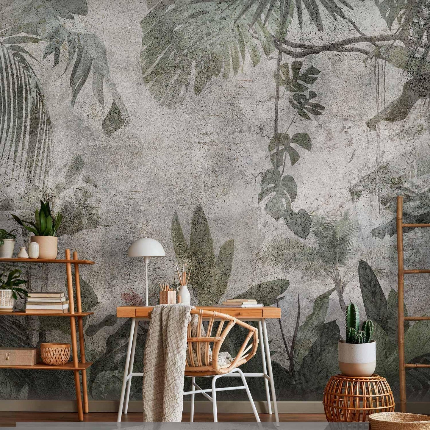 artgeist Wall Mural Tropical Leaves 138x101 in - XXL Non-Woven Wallpaper Fleece Wall Decor Photo Print Picture Image Design Landscape Jungle Nature Monstera Palm Leaves b-C-0821-a-a