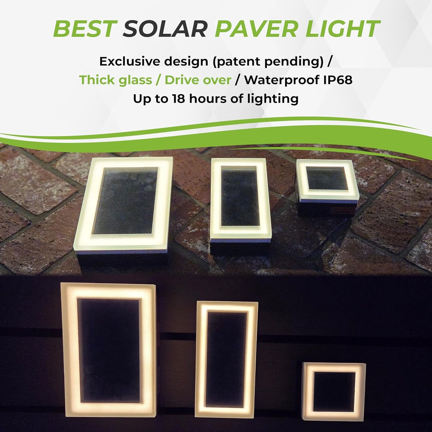 LUMENGY Solar Paver Light 4×4 inch (3.93 X 3.93), Up To 12 Hours Continues Lighting, Stainless Steel, Glare-Free Lighting For Driveways & Garden, 2700K Warm White, Waterproof & Drive-Over Rated. Ver 2