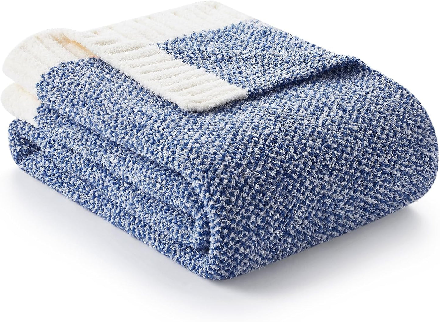 Snuggle Sac Oversized Blue Reversible Super Soft Blanket Twin XL Size for Bed and Sofa, Heather Blue, 66x90 inches
