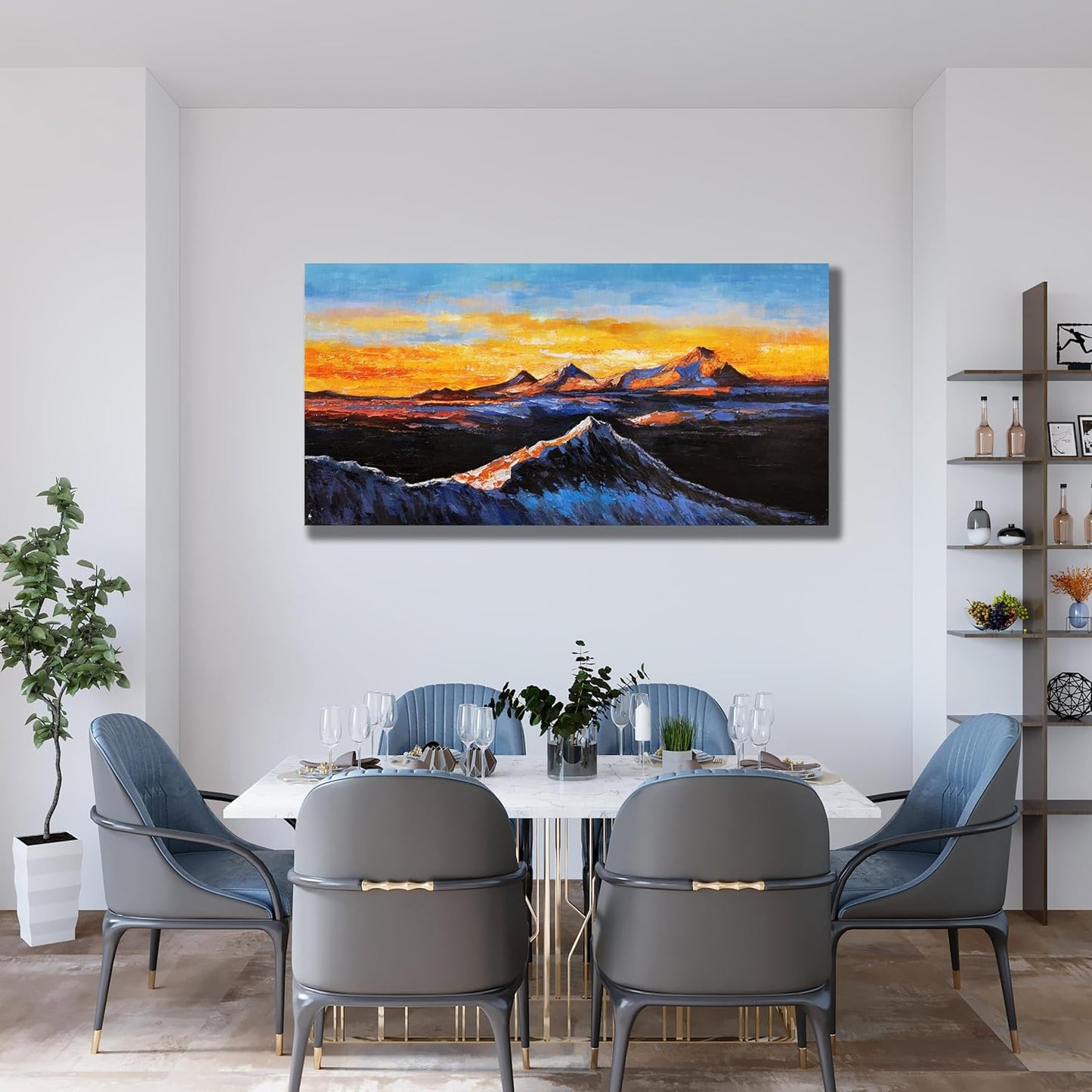 Belmrxne Nature Wall Art Colorful Wall Decor Modern Canvas Painting Room Aesthetic Artwork for Living Room Bedroom Dining Room Office Home Decor 24x48 inch