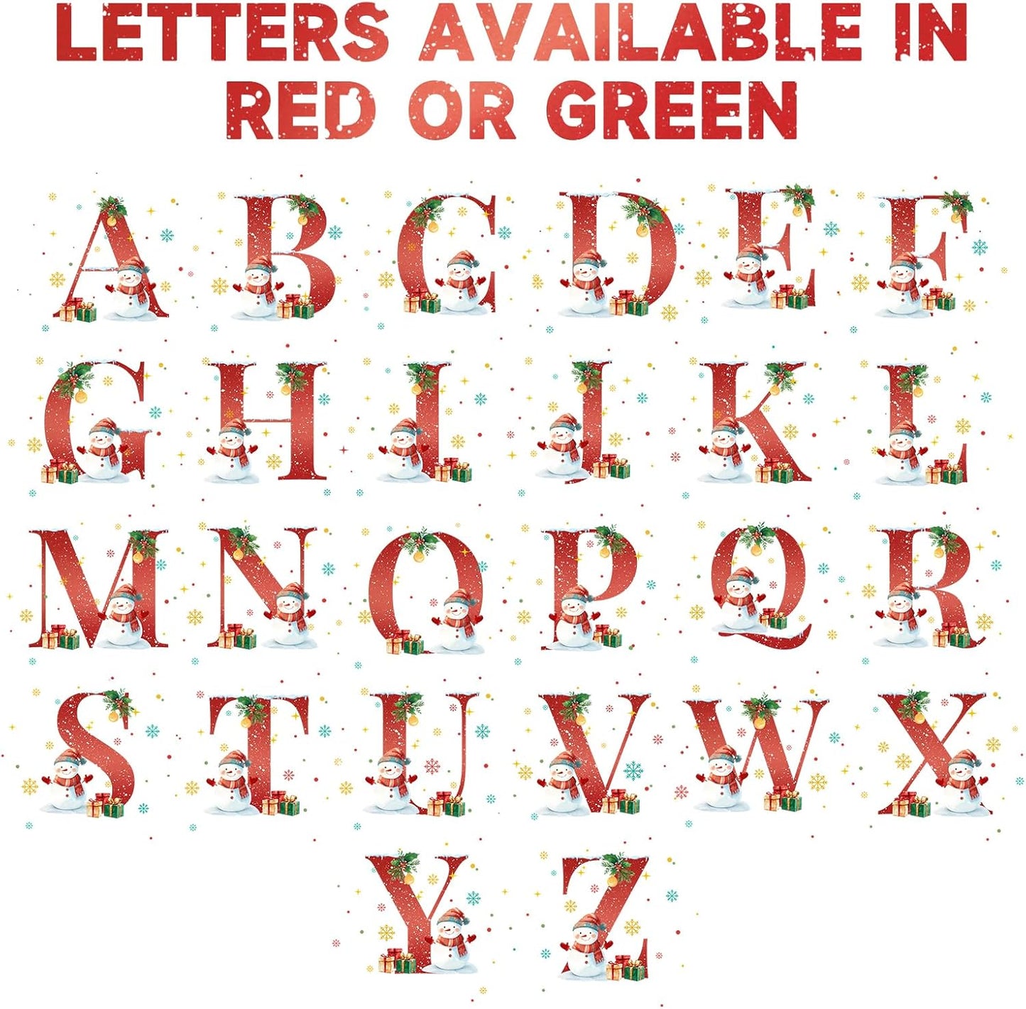 Personalized Christmas Ornaments with Names, Name Ornaments for Christmas Tree, Letter Custom Christmas Ornament for Kids and Adults, Stocking Name Tags