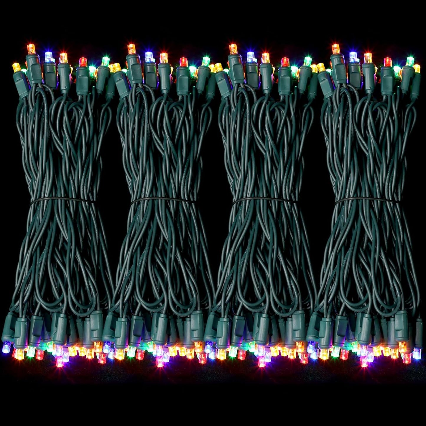 600LED (12pk of 50L) String Lights,LED Christmas Lights, 6" SPACING,Green Wire,Multicolour