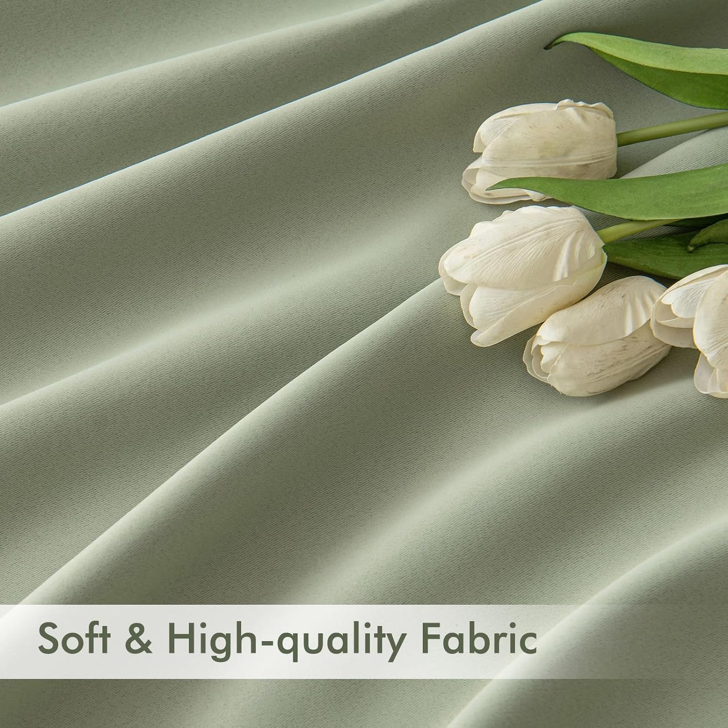 MIULEE Sage Green Back Tab Blackout Curtains 72 Inch Length 2 Panels Set for Living Room Bedroom Privacy, Rod Pocket/Pinch Pleat Thermal Insulated Room Darkening Pleated Light Blocking Drapes