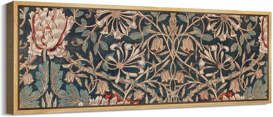 MUDECOR Large Framed Canvas Print Wall Art Botanical Elegance Victorian Style Floral Antique Retro Fine Art Illustrations Decorative Colorful for Bedroom - 60"x20"