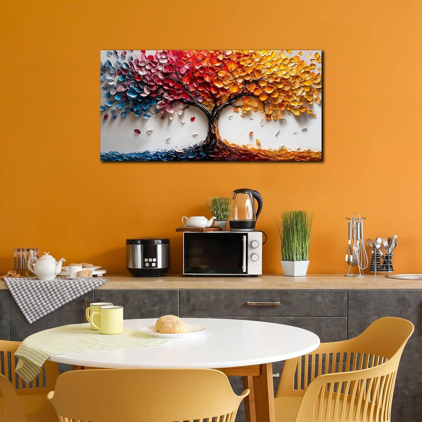 Trees Canvas Wall Art for Living Room - Colorful Tree Wall Art for Bedroom Teen Girls - Office Posters Wall Decor Size 20" x 40"