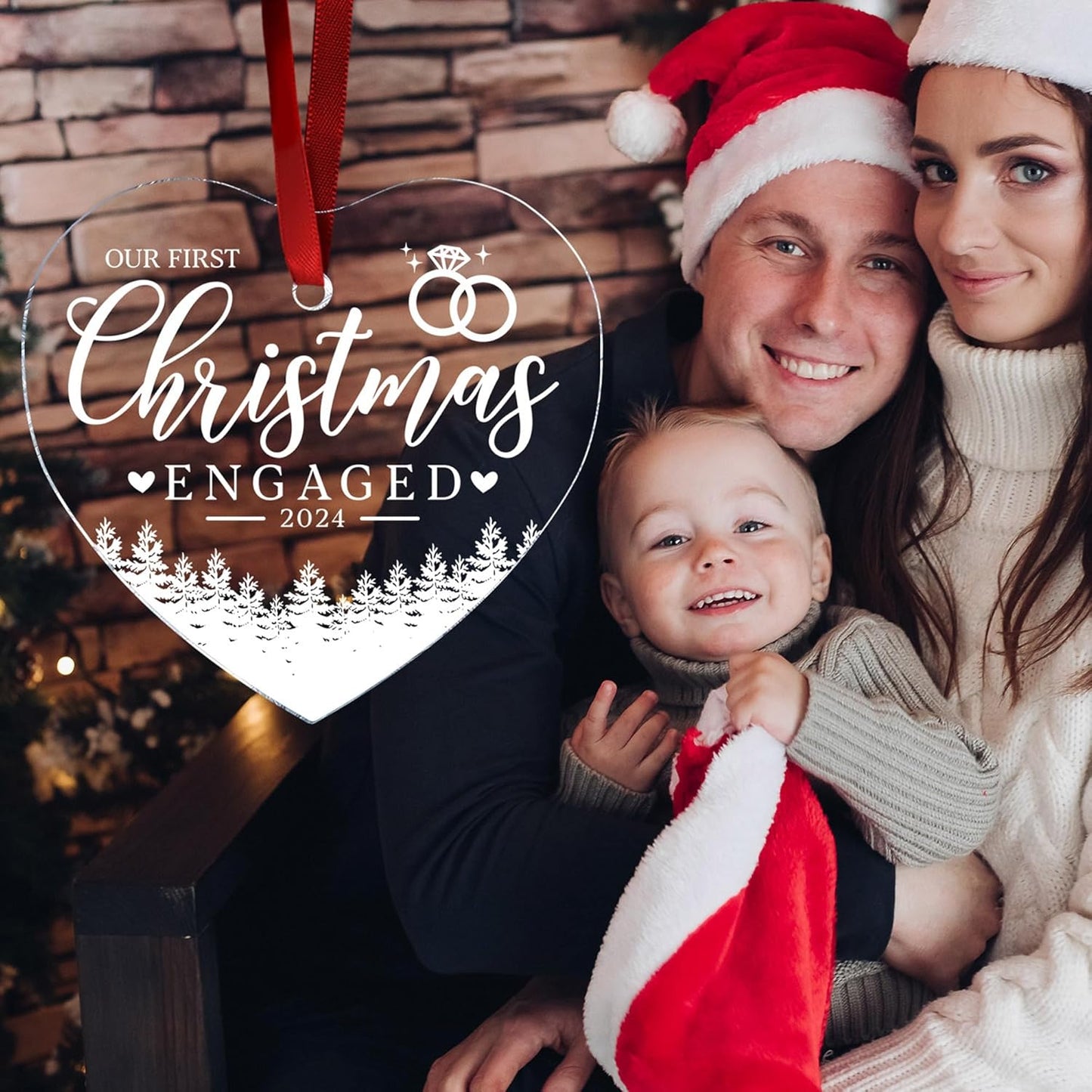 Our First Christmas in Our New Apartment 2025 Xmas Ceramic Ornament - Apartment Decor House Warming Gifts 1st Apartment Christmas Ornament (Engaged Ornament 3)