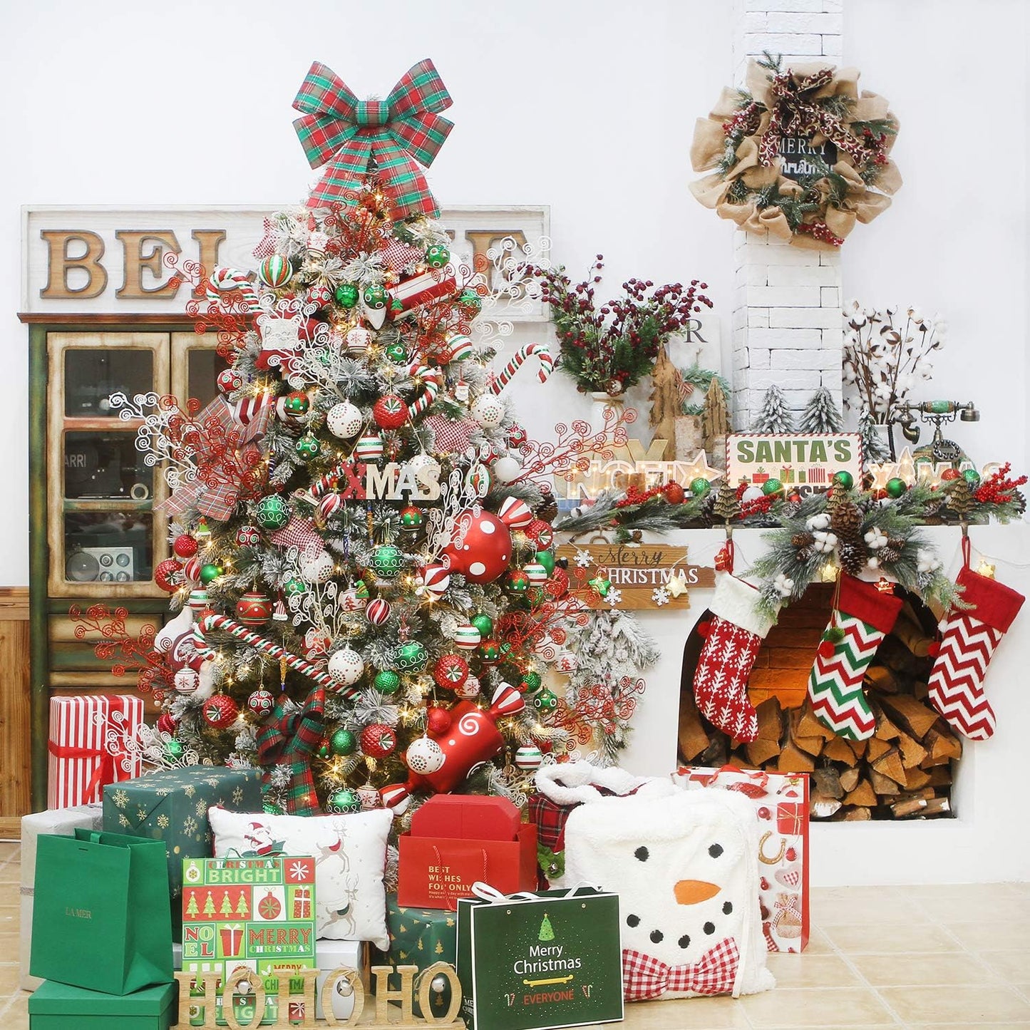 Sea Team 60mm/2.36" Set of Colorful Painted Sparkling Ornaments and Hanging Baubles for Christmas Tree - 30 Pieces