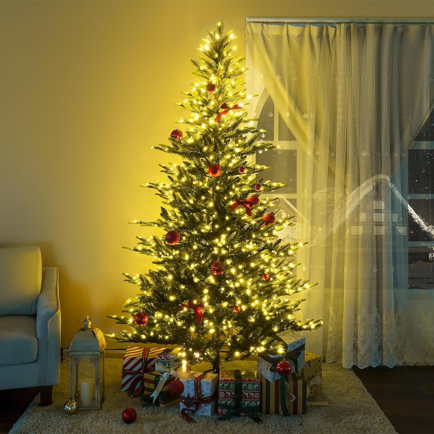 Lujan Prelit Artificial Christmas Tree Green/7.5ft