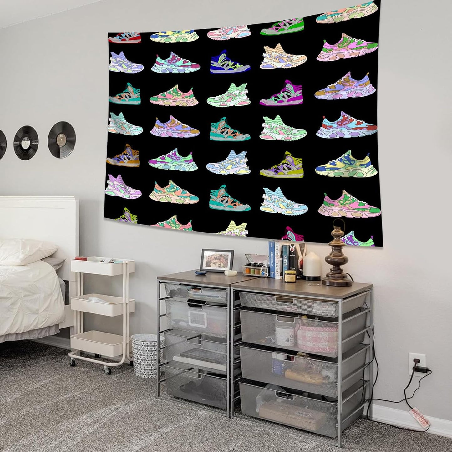 dueeia Sneaker Tapestry Wall Hanging Basketball Shoes Sports tapestries for Teen Boys Mens Bedroom Aesthetic Living Room Dorm Wall Decor (28.7"x37.4")