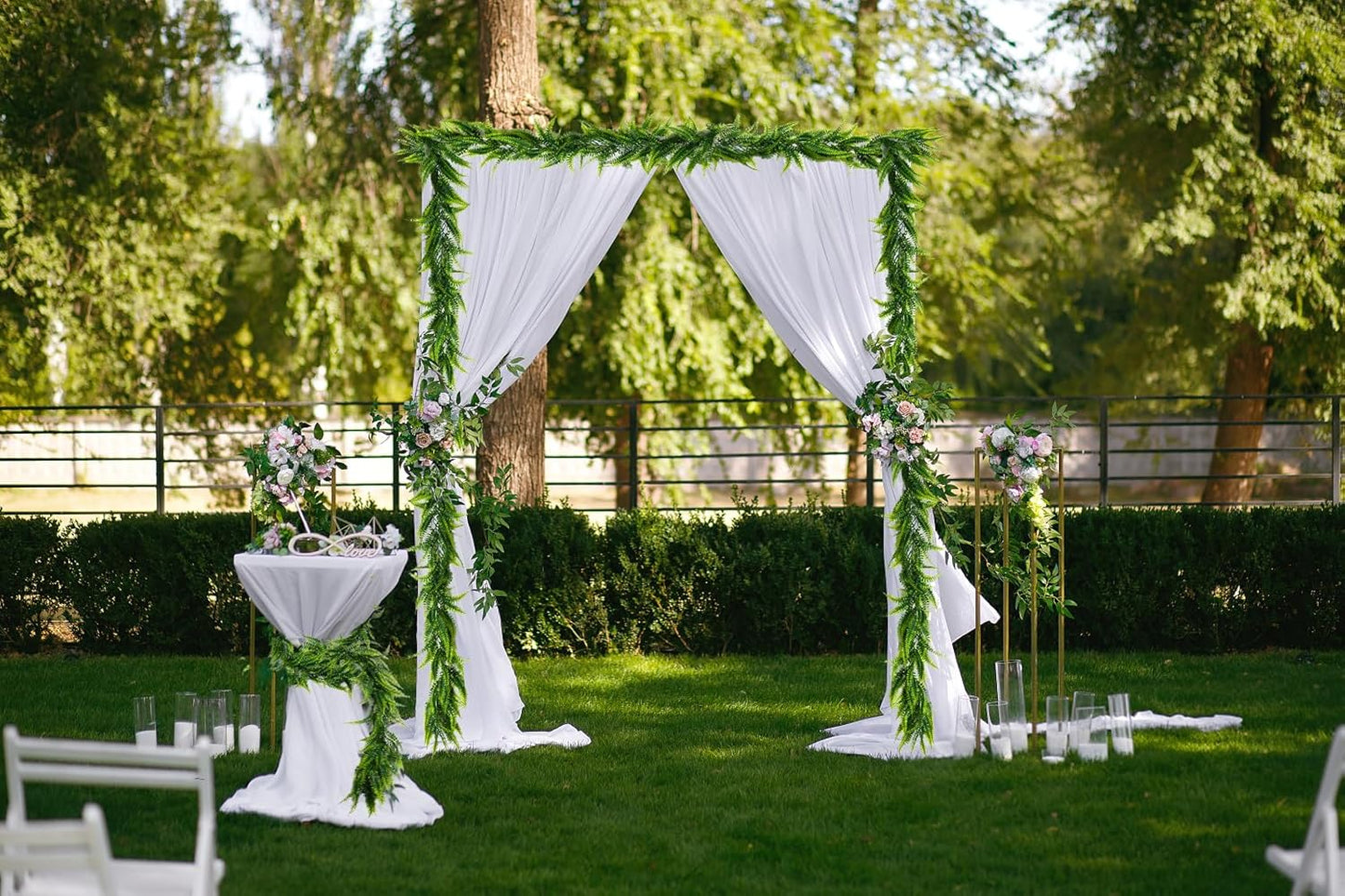 RECUTMS 2pcs Artificial Hanging Boston Ferns Garland Fake Hanging Plant 6 FT Greenery Leaves Ivy Garland Faux Ferns Fake Vines for Outdoor Indoor Home Garden Decoration Party Table Wall Decoration